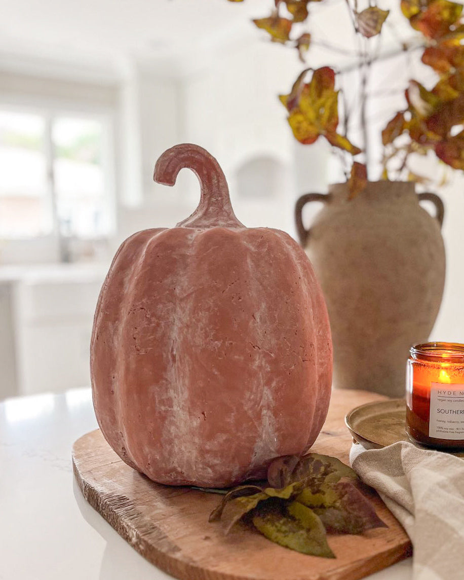 Whitewashed Terracotta Pumpkin