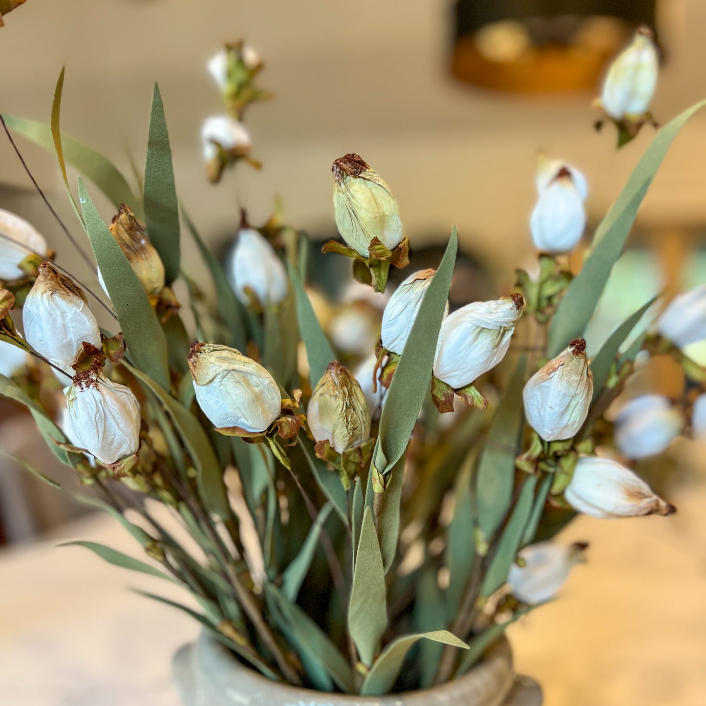Lantern Bud Layering Stem | Cream Faux Fall Floral