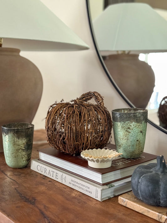 Rustic Twig Pumpkin Decor | Large