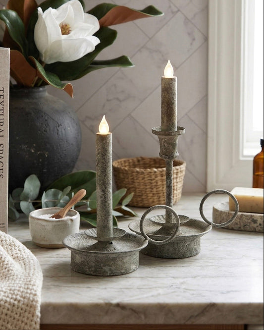 Verdigris Ring Flameless Taper