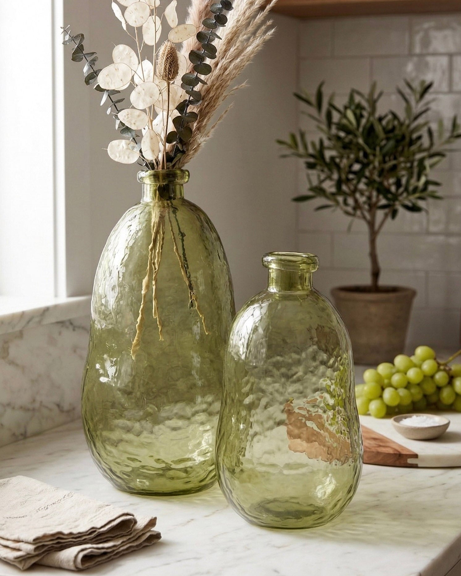 Green Glass Bottle Vase