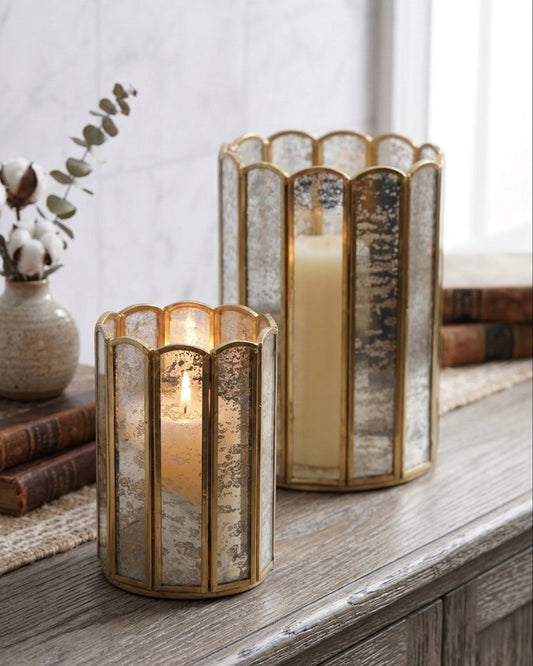 Brass and Glass Candle Holder