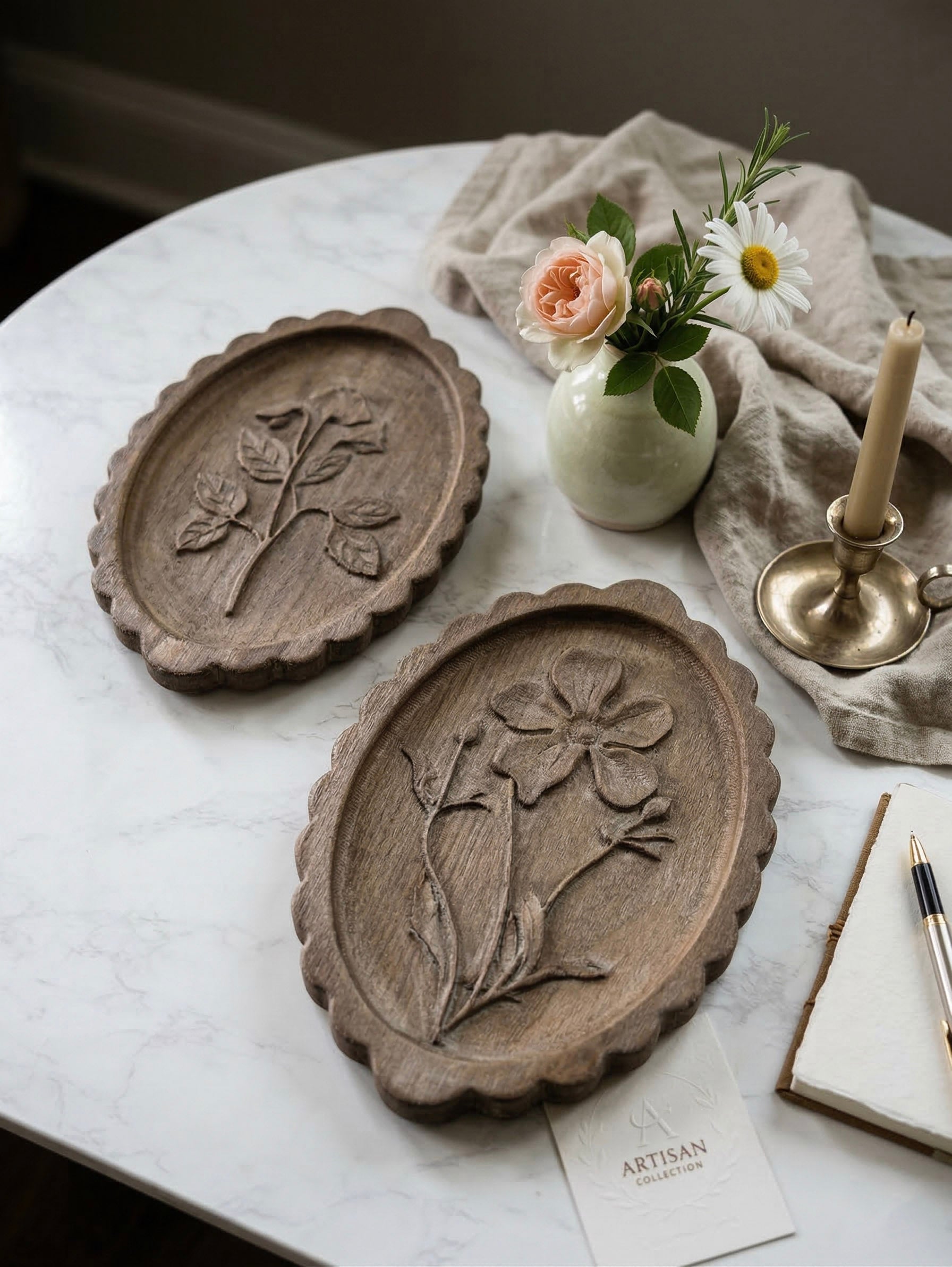 Scalloped Botanical Wall Accent | COMING SOON