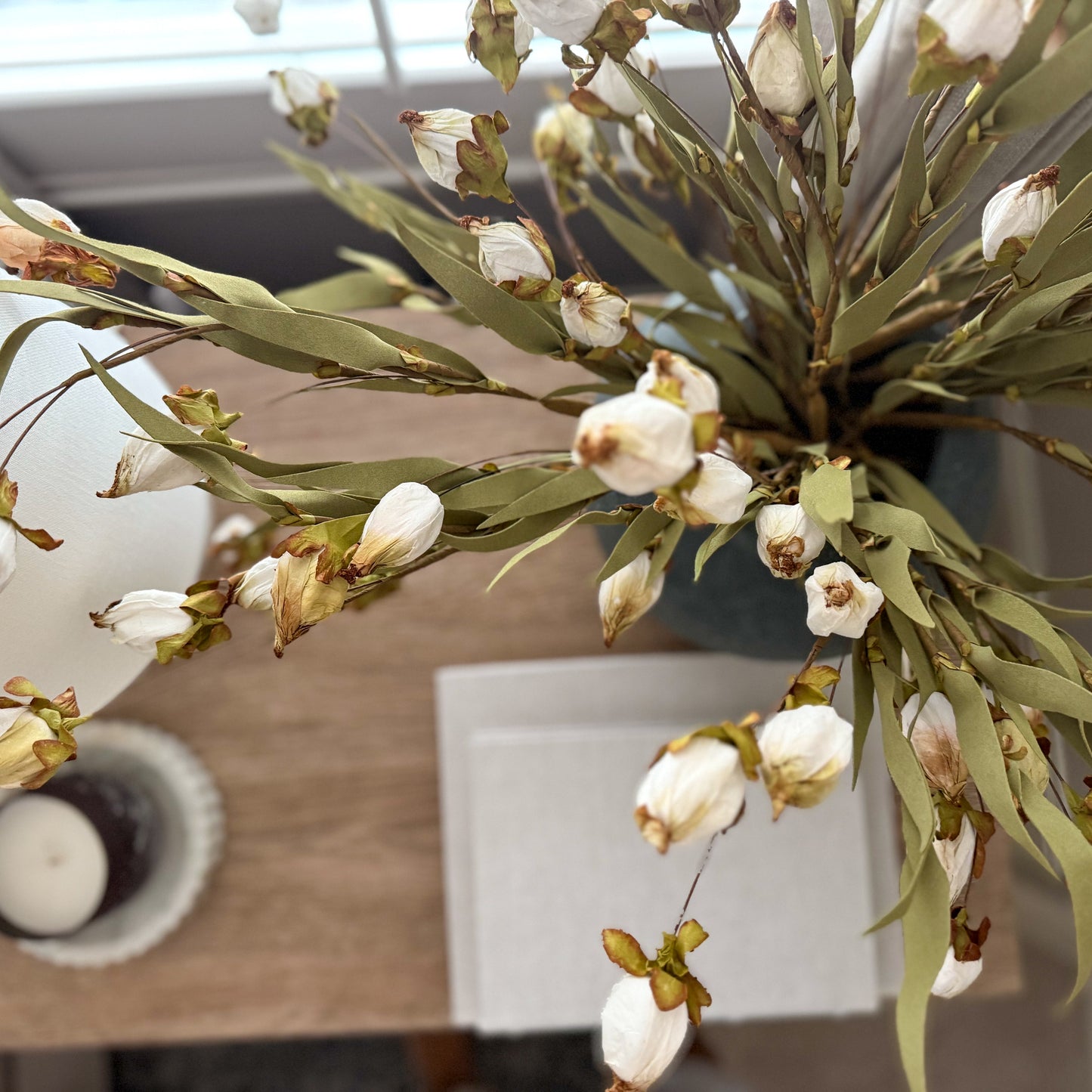 Lantern Bud Layering Stem | Cream Faux Fall Floral