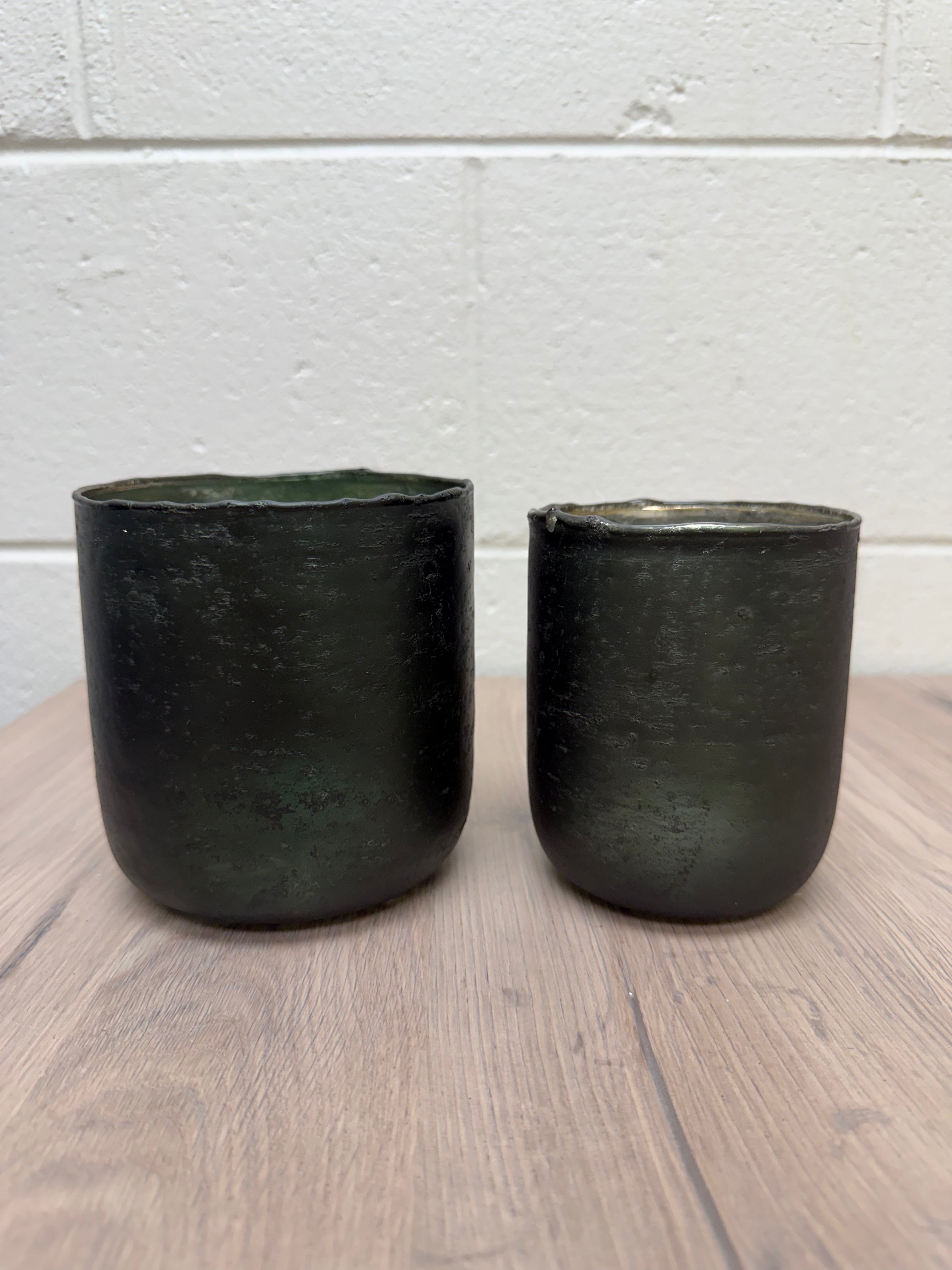 Emerald Mercury Glass Hurricane | Scratch & Dent
