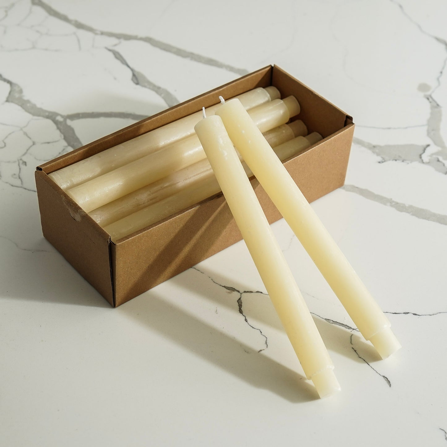 Powdered Chunky Taper Candles | Set of 12