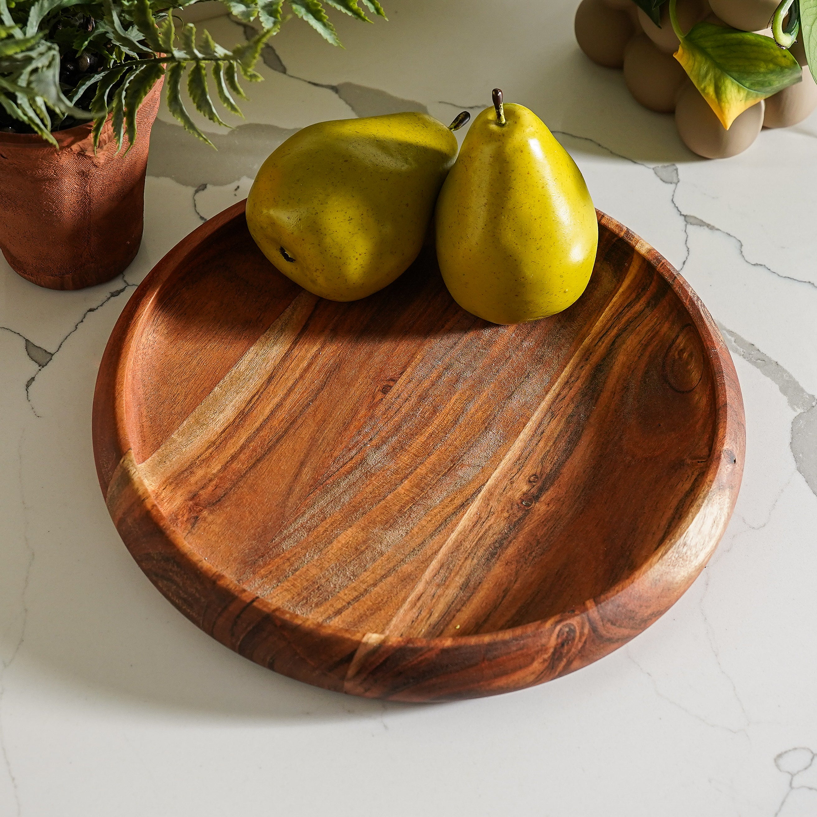 Acacia Round Wood Tray