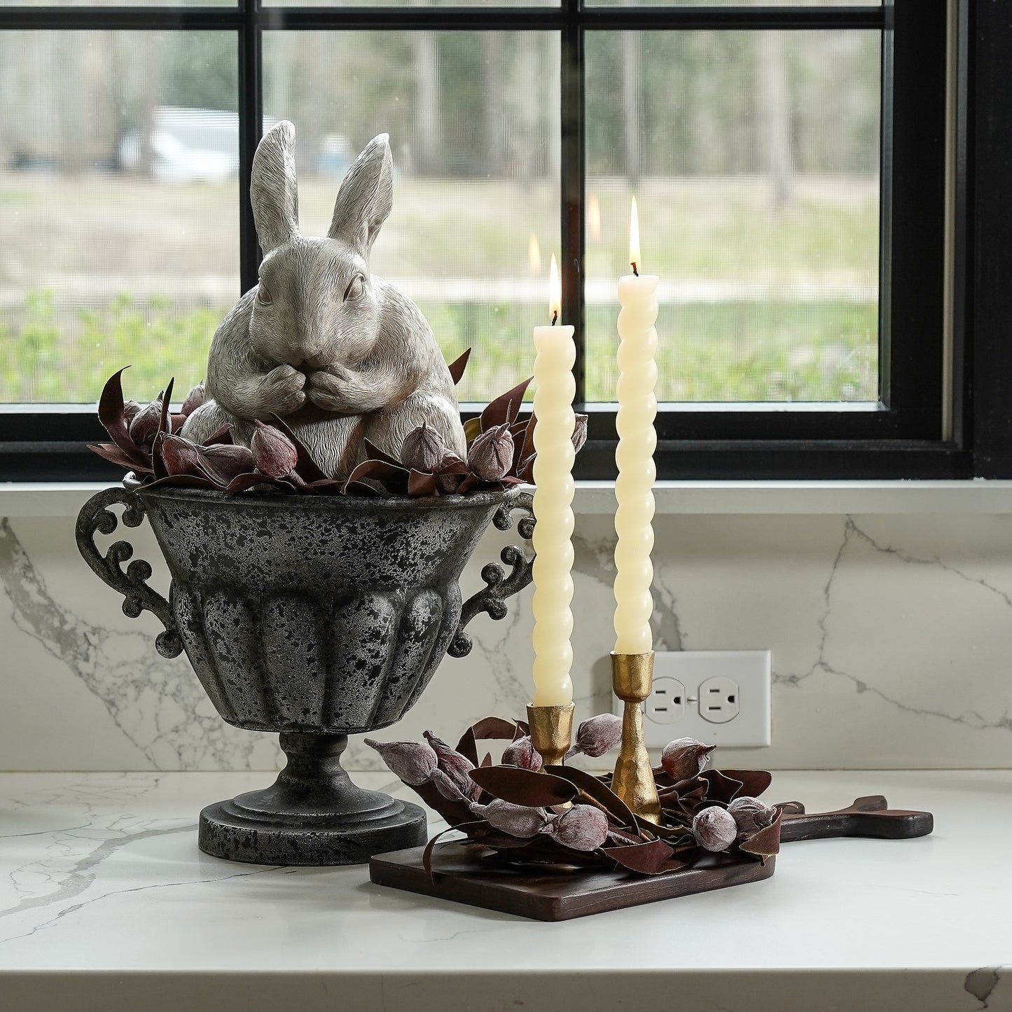 Gold Taper Candle Holder | Set of 2