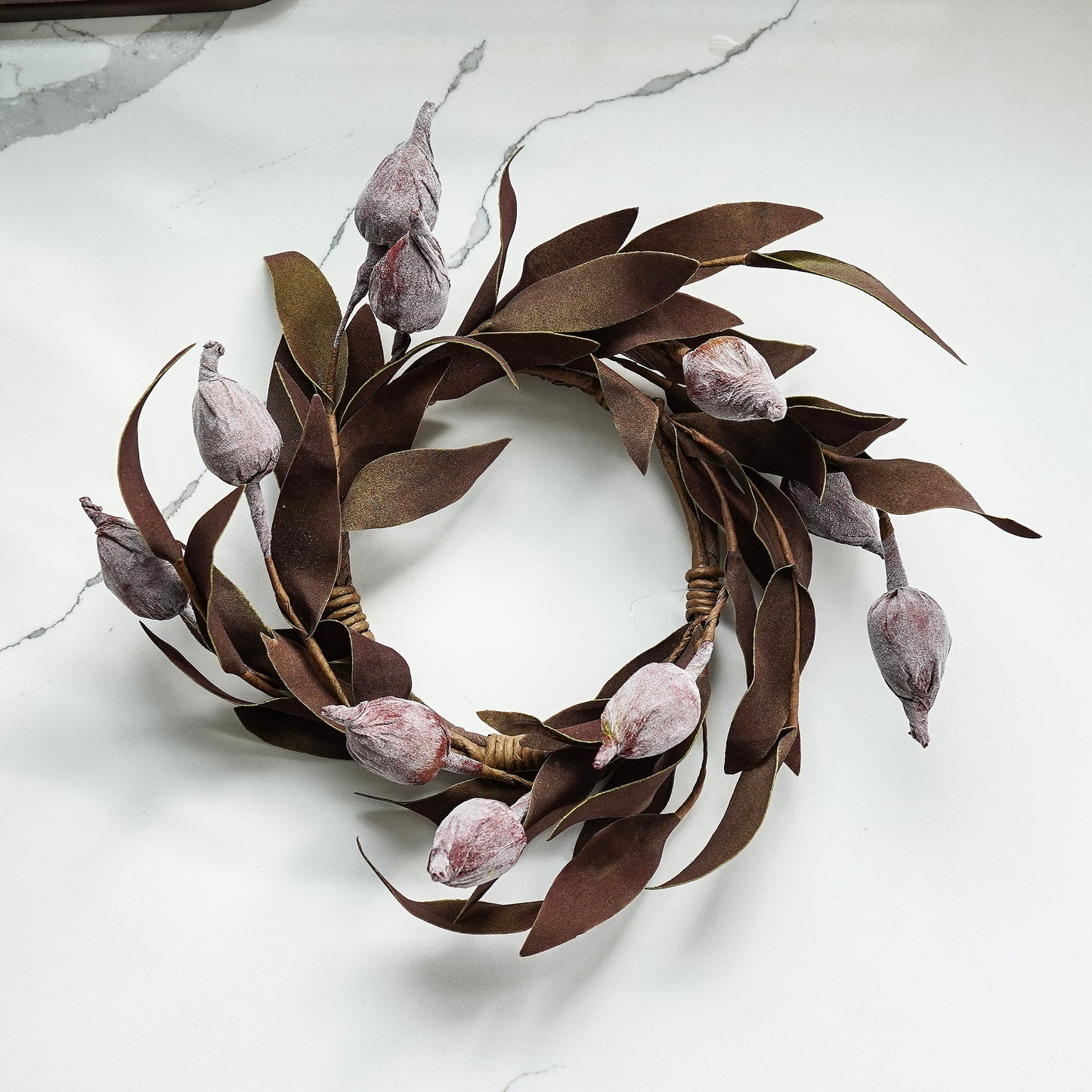 Burgundy Sleepy Catchfly Candle Ring | Small