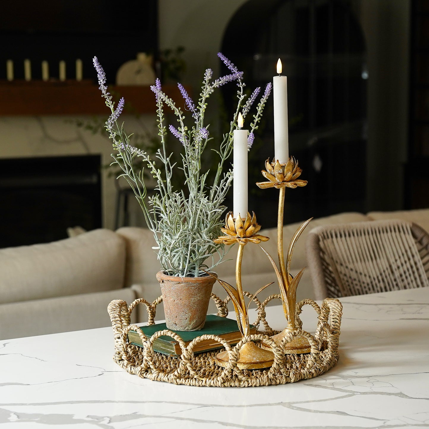 Fendrix Seagrass Tray | Round Woven Decorative Basket