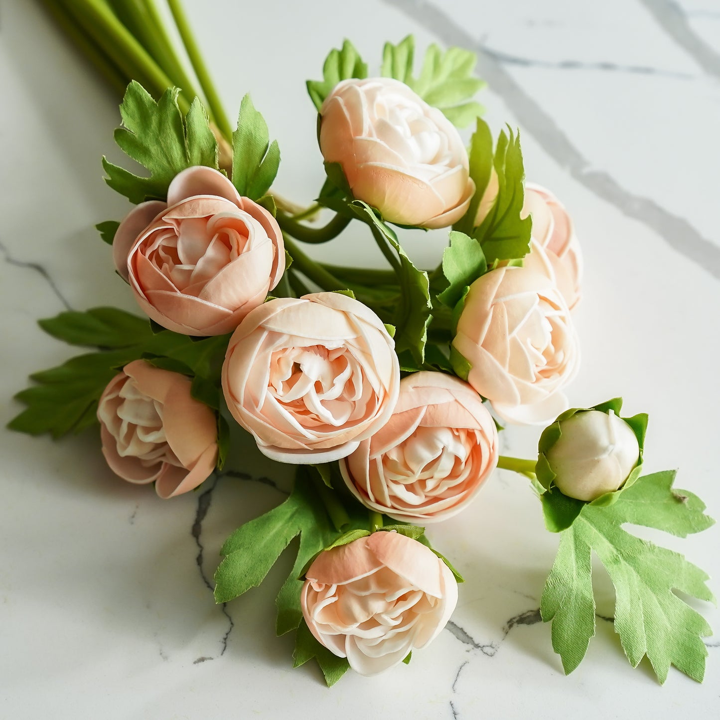 Real Touch Ranunculus Bunch | Light Peach