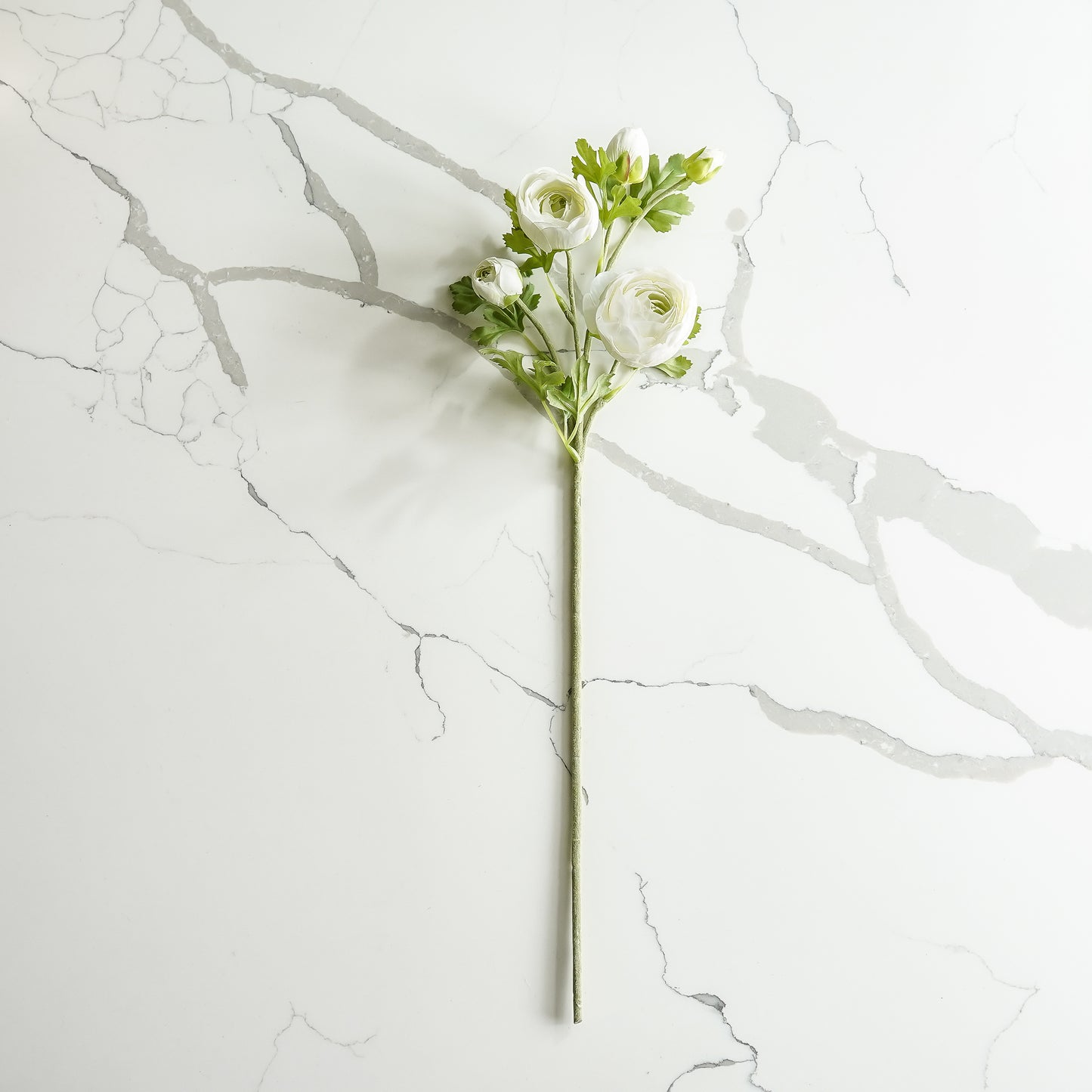 Real Touch Ranunculus Stem | White