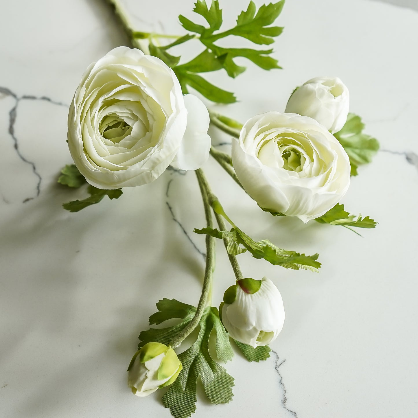 Real Touch Ranunculus Stem | White
