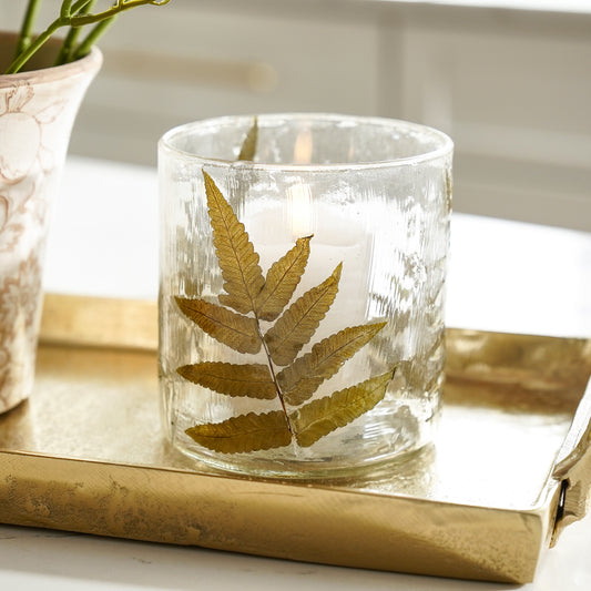Pressed Leaf Candle Holder
