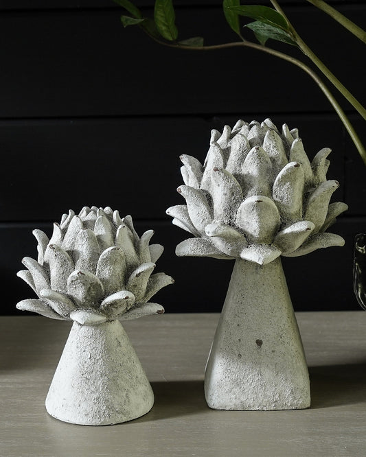 Faux Stone Artichoke Finials