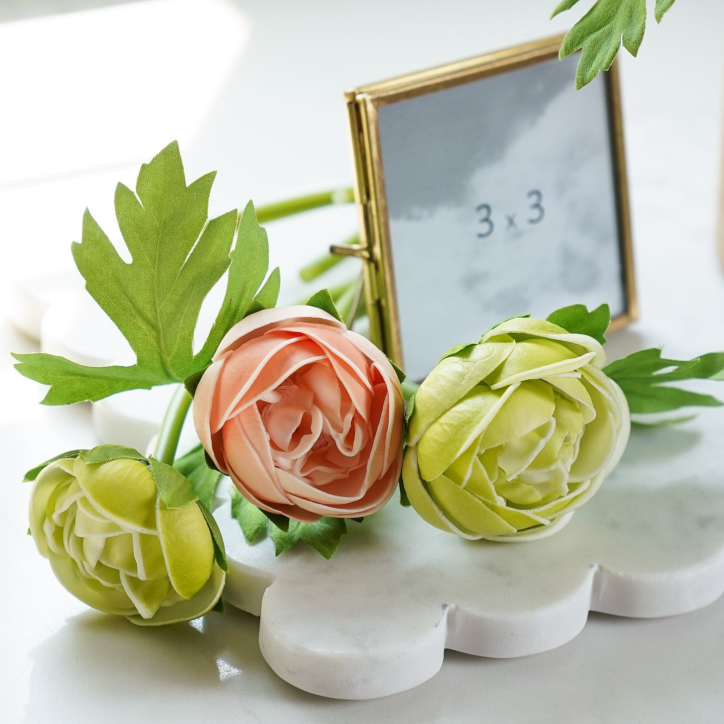 Real Touch Ranunculus Bunch | Light Peach