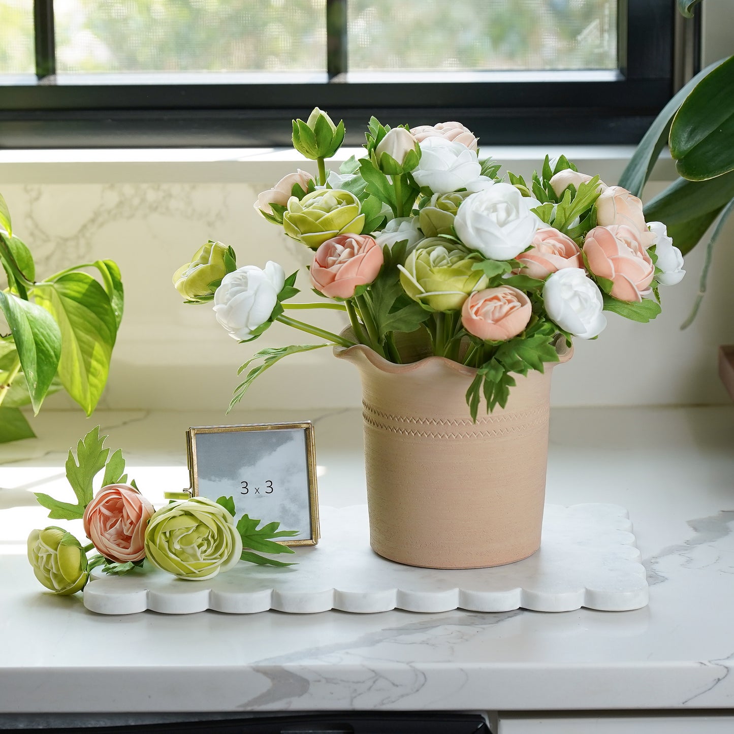 Real Touch Ranunculus Bunch | Light Peach