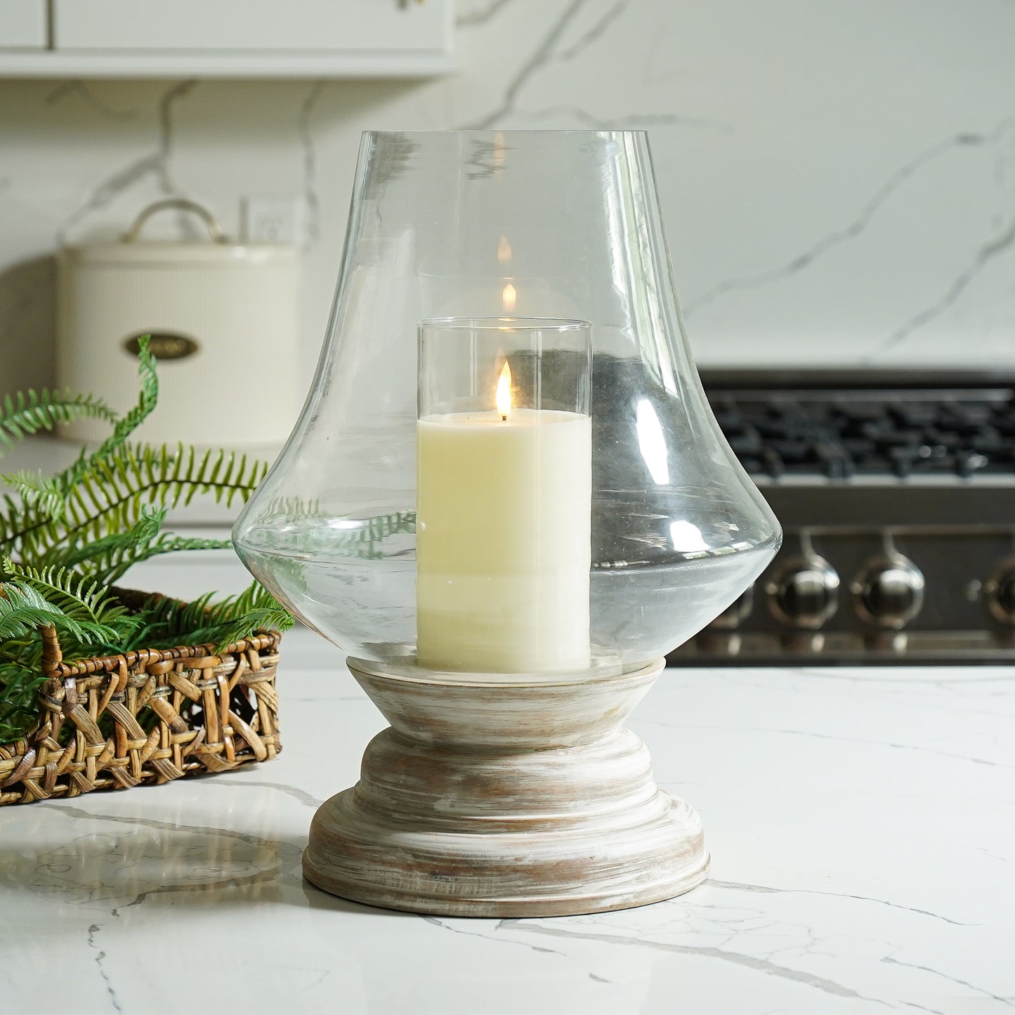 Camilla Glass and Wood Hurricane