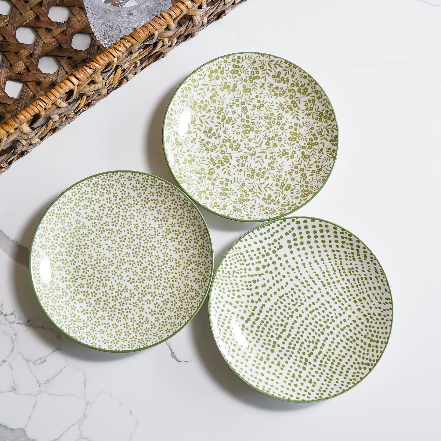Green Patterned Plates