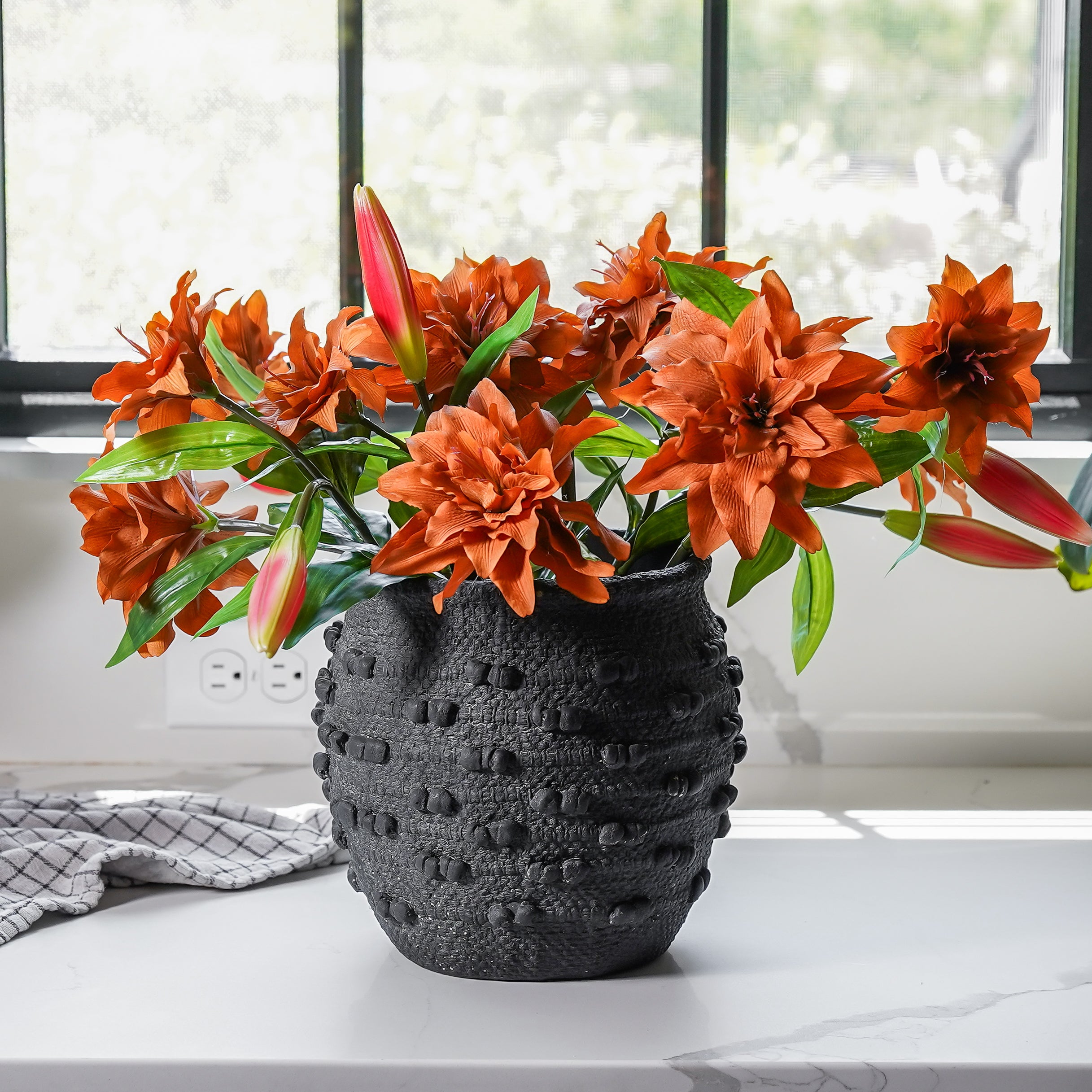 Real Touch Lily Stem | Burnt Orange