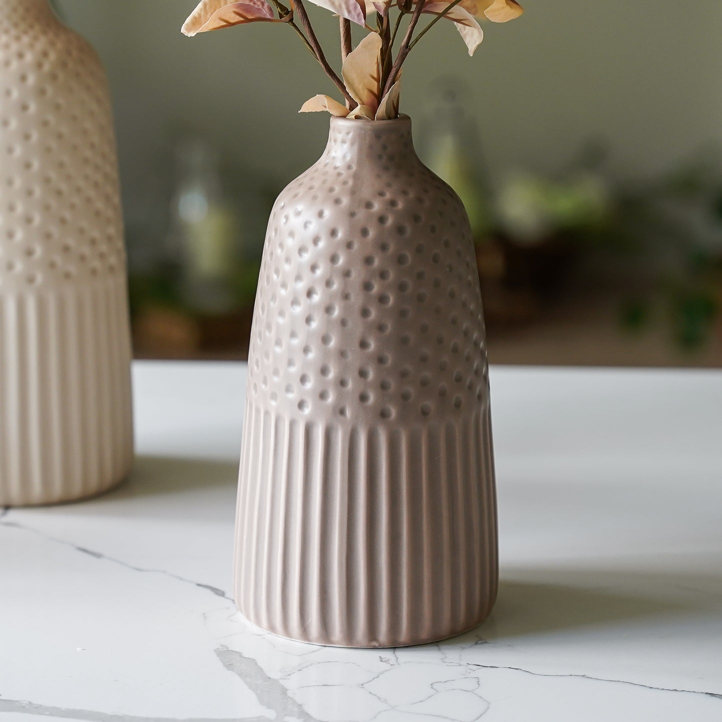 Sadie Debossed Stoneware Vase
