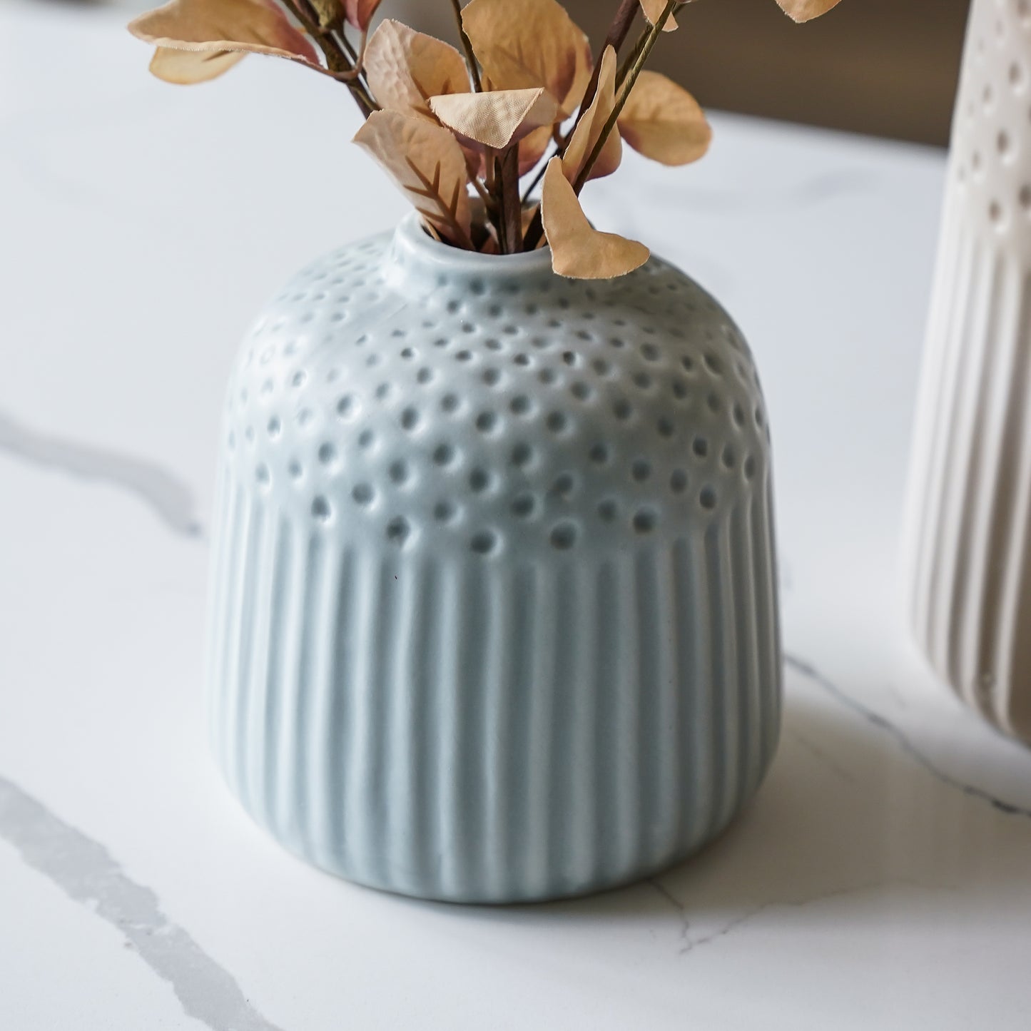 Sadie Debossed Stoneware Vase