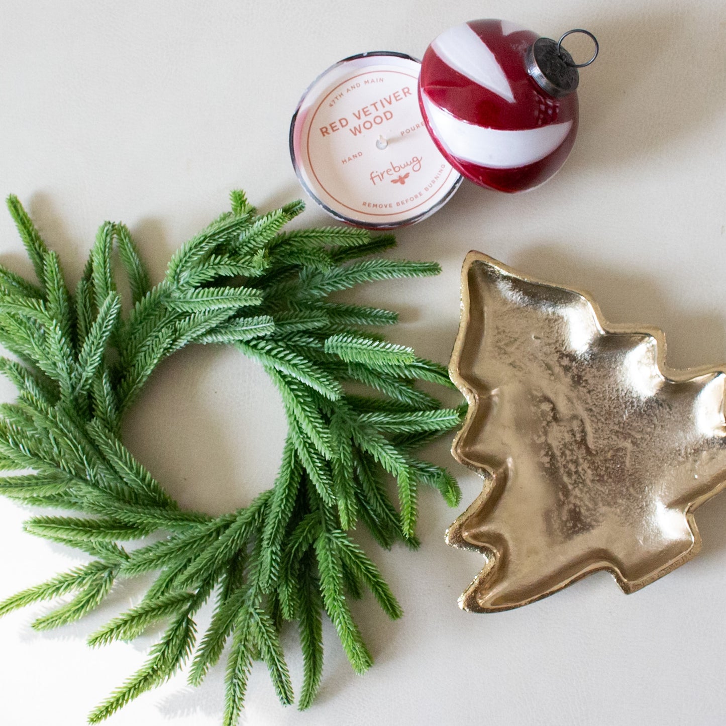 Gold Tree Shaped Aluminum Dish