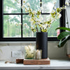 Matte Black Ribbed Vase