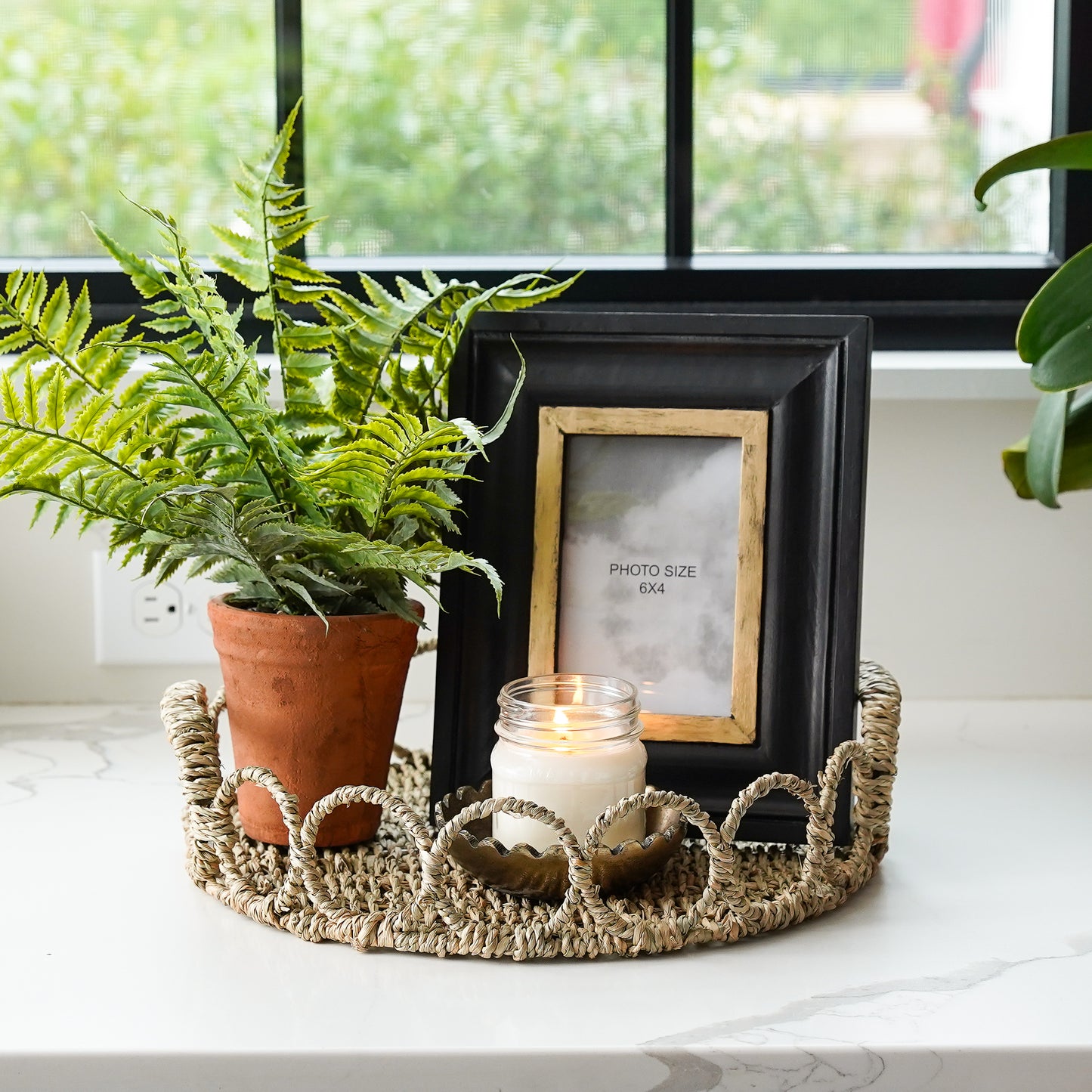 Fendrix Seagrass Tray | Round Woven Decorative Basket