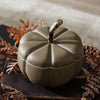 Gray Mango Wood Pumpkin Container | Large