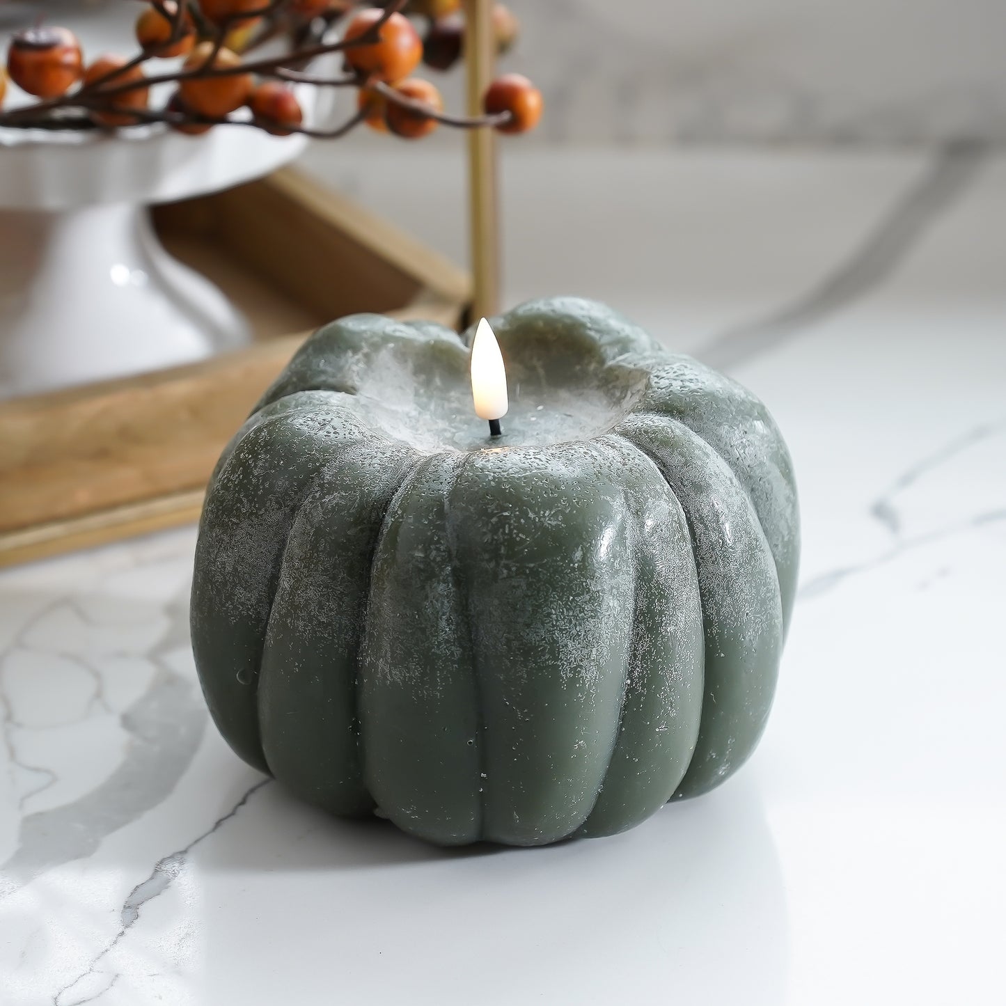 Flameless Pumpkin Candles