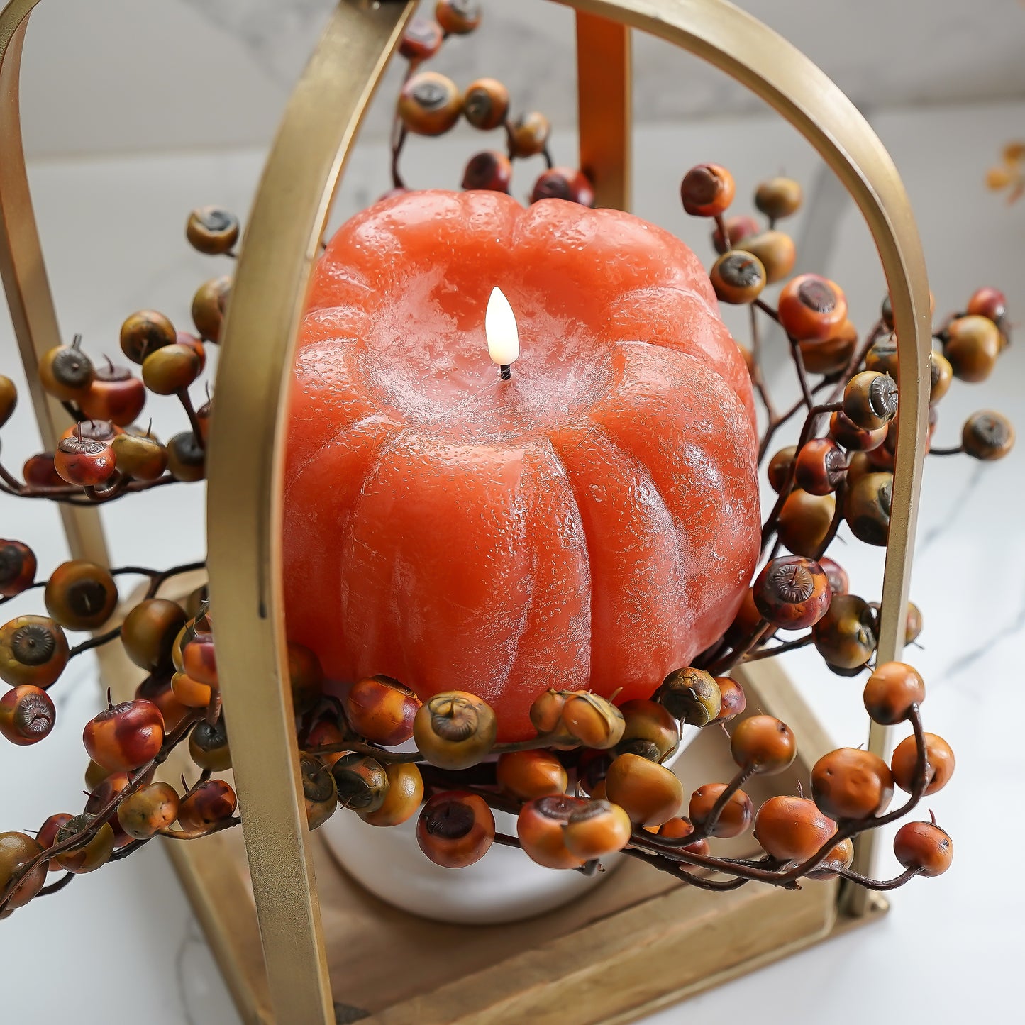 Flameless Pumpkin Candles
