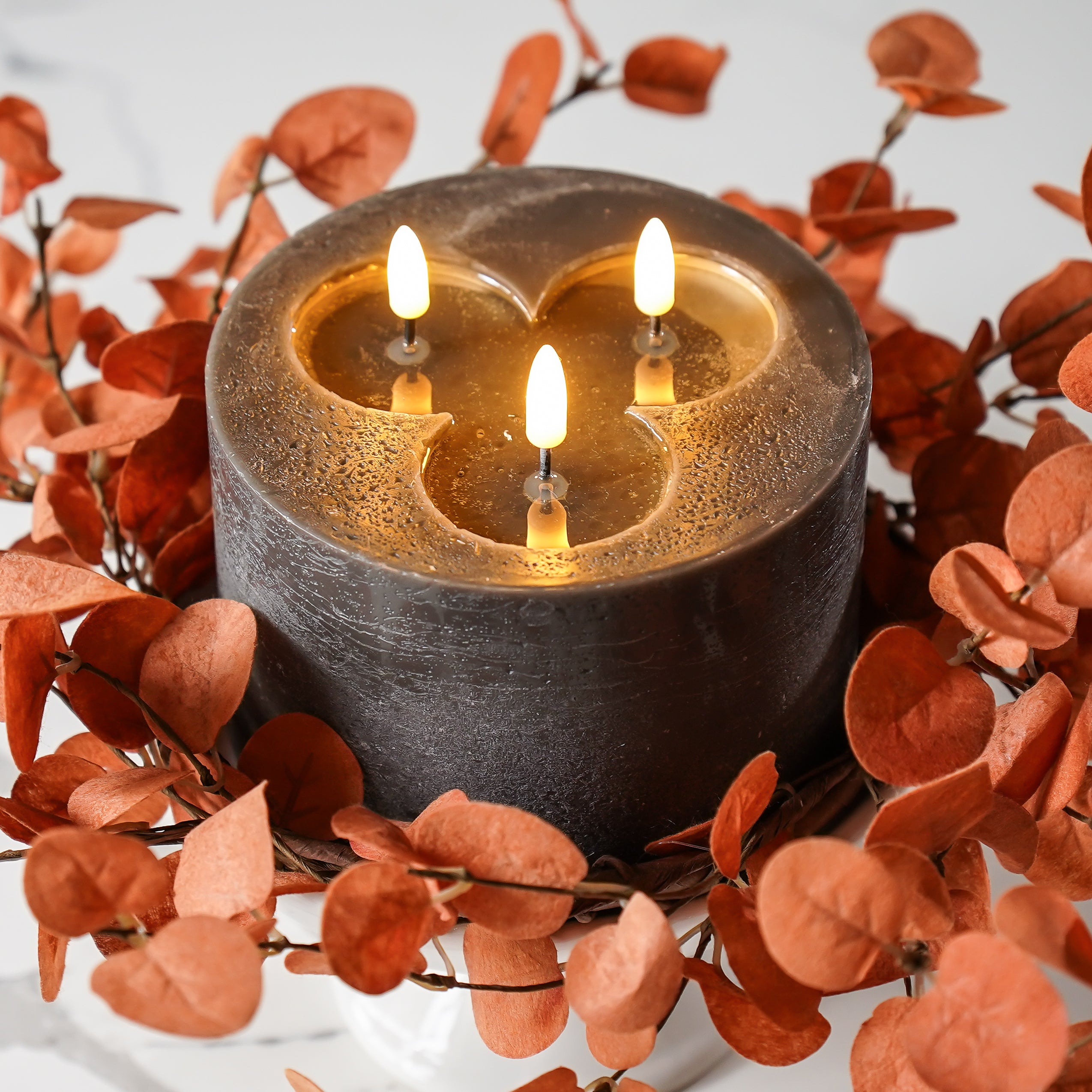 Burnt Orange Penny Eucalyptus Candle Ring