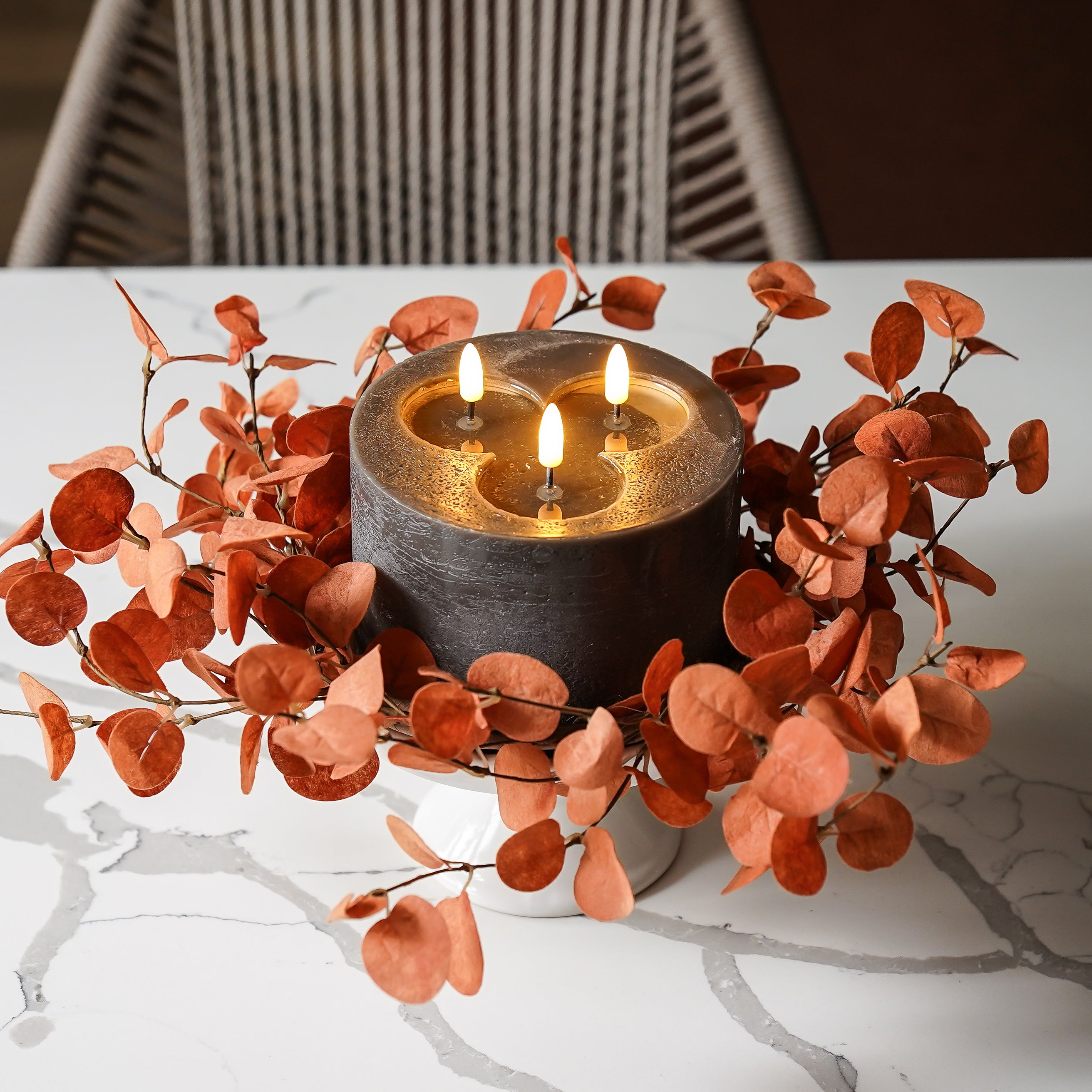 Burnt Orange Penny Eucalyptus Candle Ring