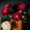 Real Touch Ranunculus Stem | Deep Red