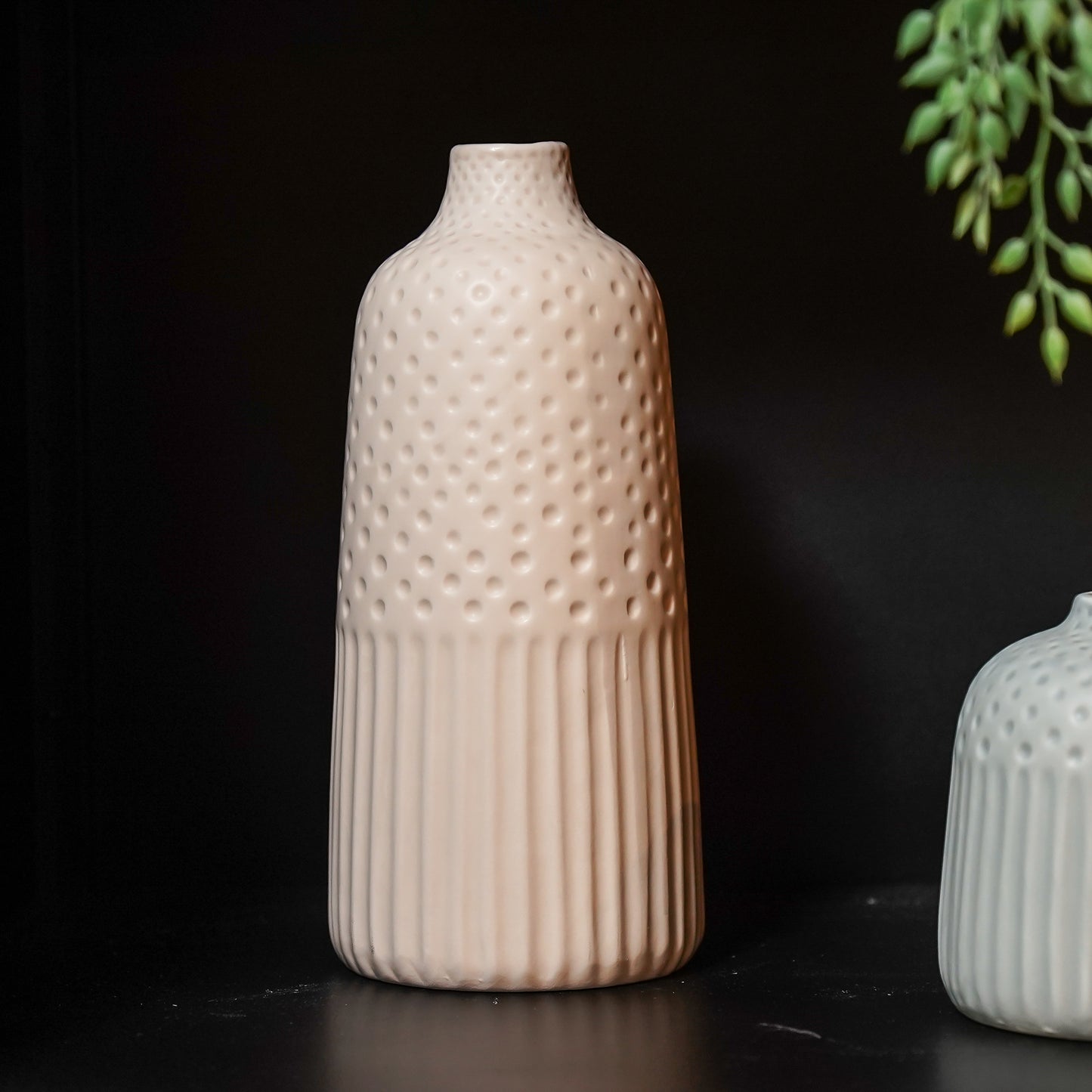 Sadie Debossed Stoneware Vase