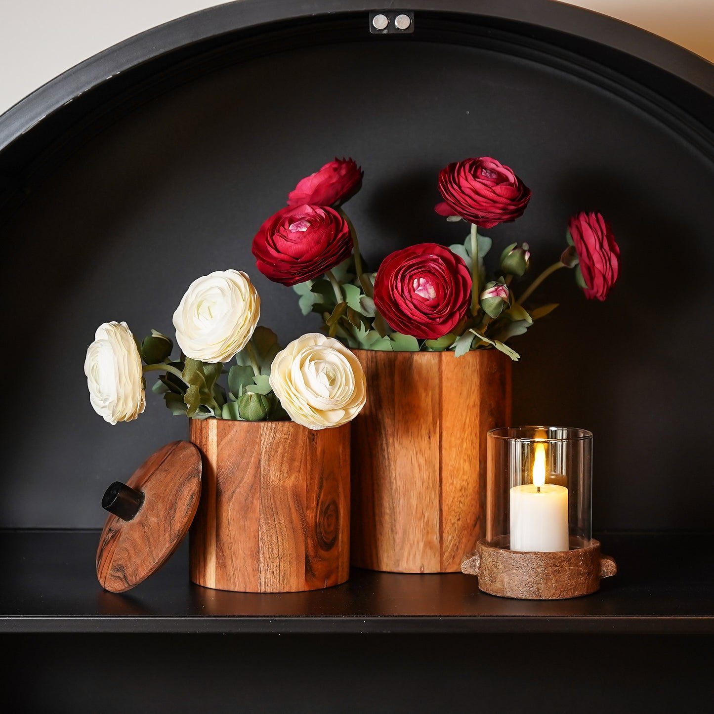 Real Touch Ranunculus Stem | Deep Red