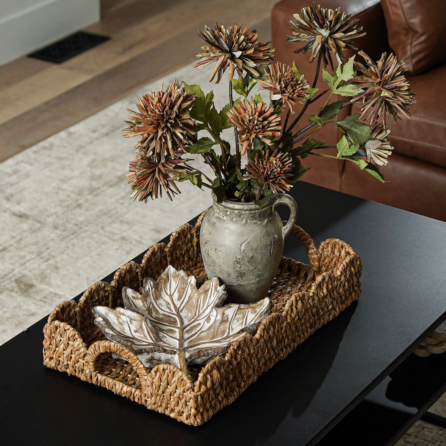 Braided Seagrass Scalloped Tray