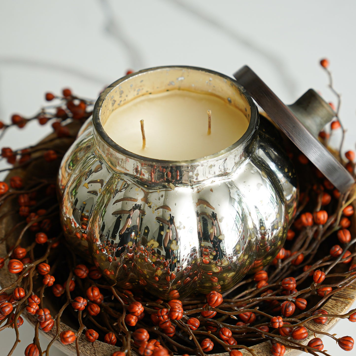 Mini Pumpkin Berries Candle Ring