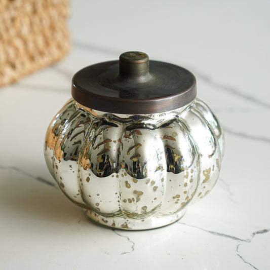 Mercury Glass Pumpkin Candle