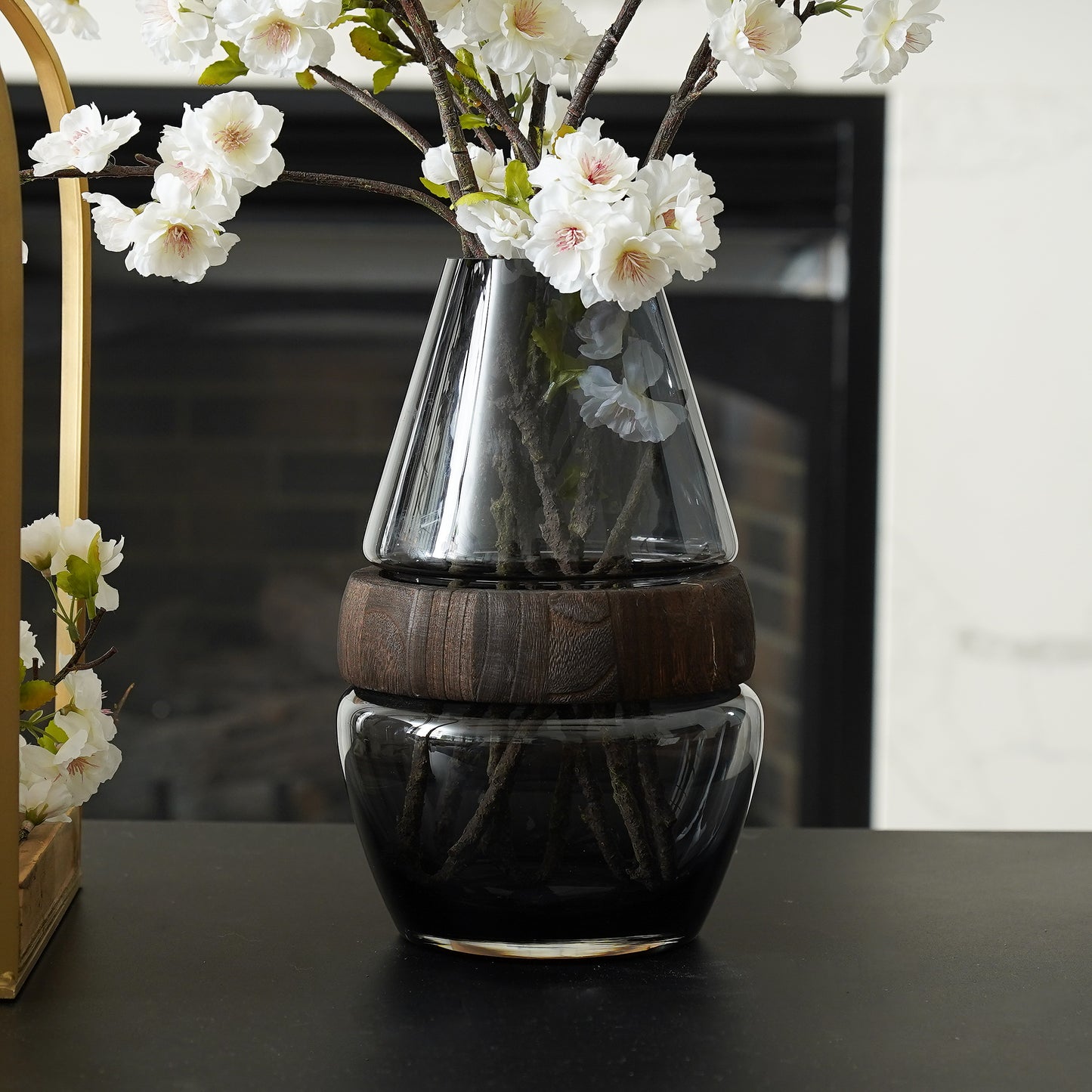 Matilda Glass & Wood Vase
