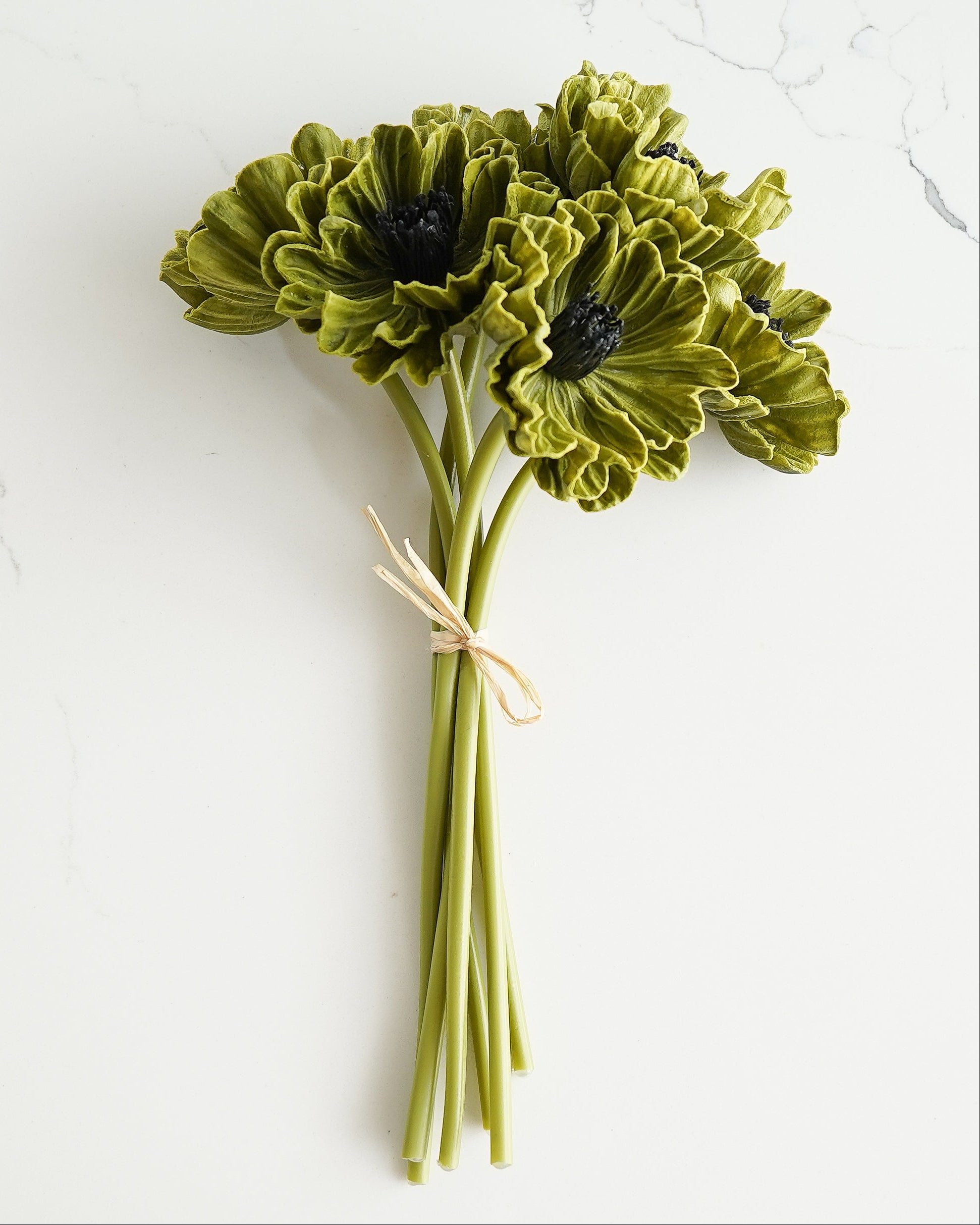 Real Touch Poppy Bunch | Moss Green