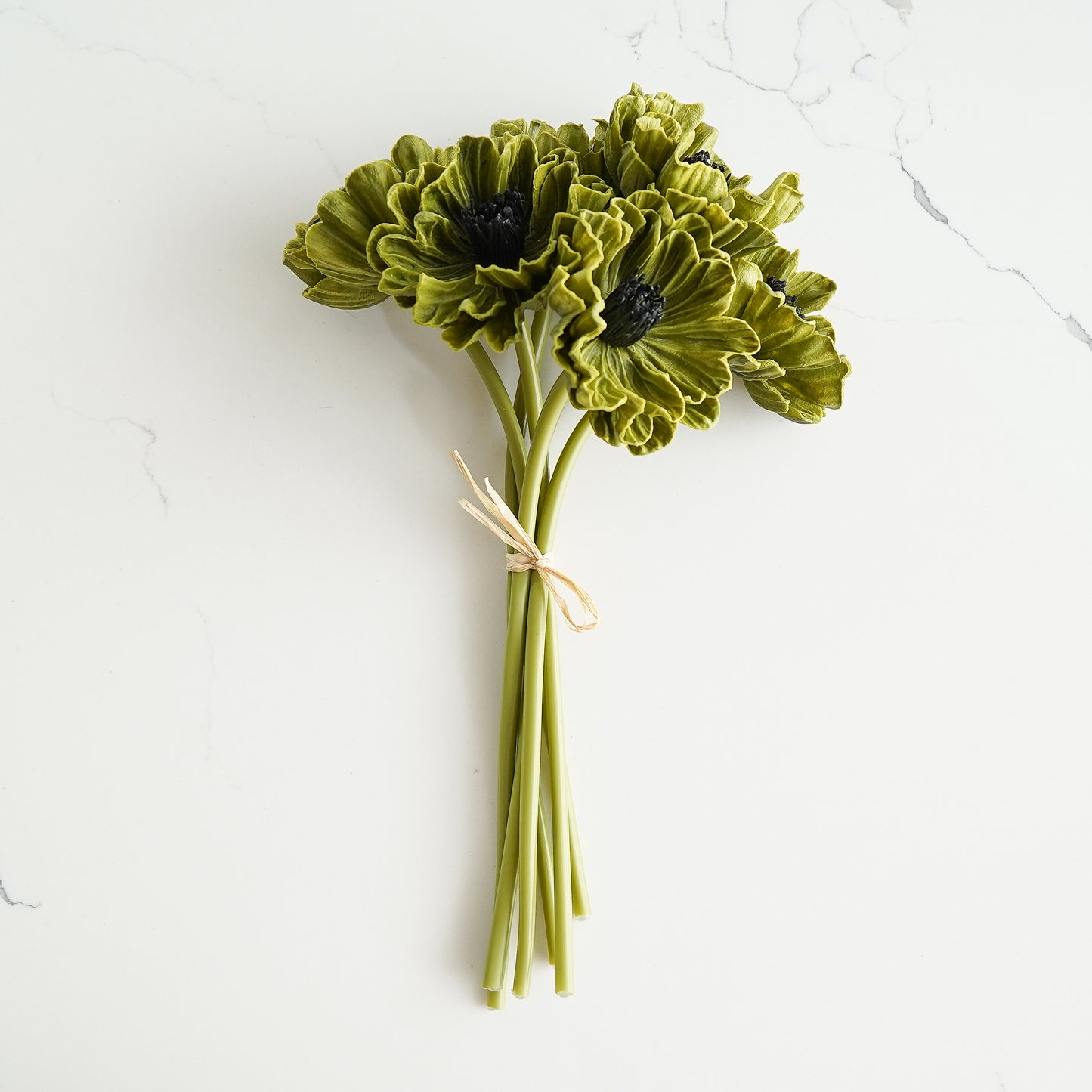 Real Touch Poppy Bunch | Autumn Green