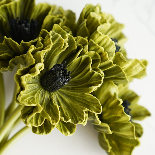 Real Touch Poppy Bunch | Autumn Green