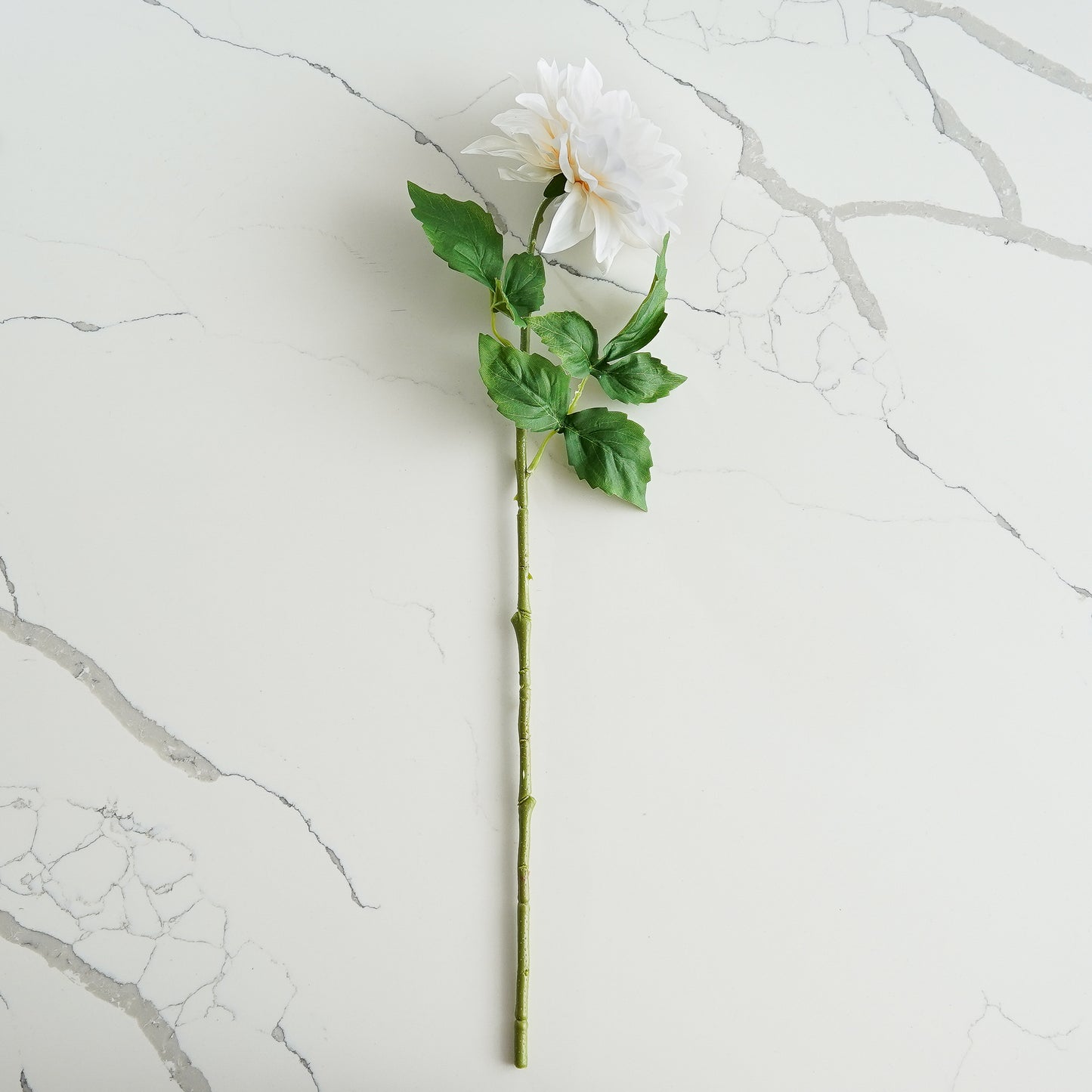 Real Touch Dahlia Stem | White