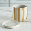 Golden Stripe Planter with Saucer