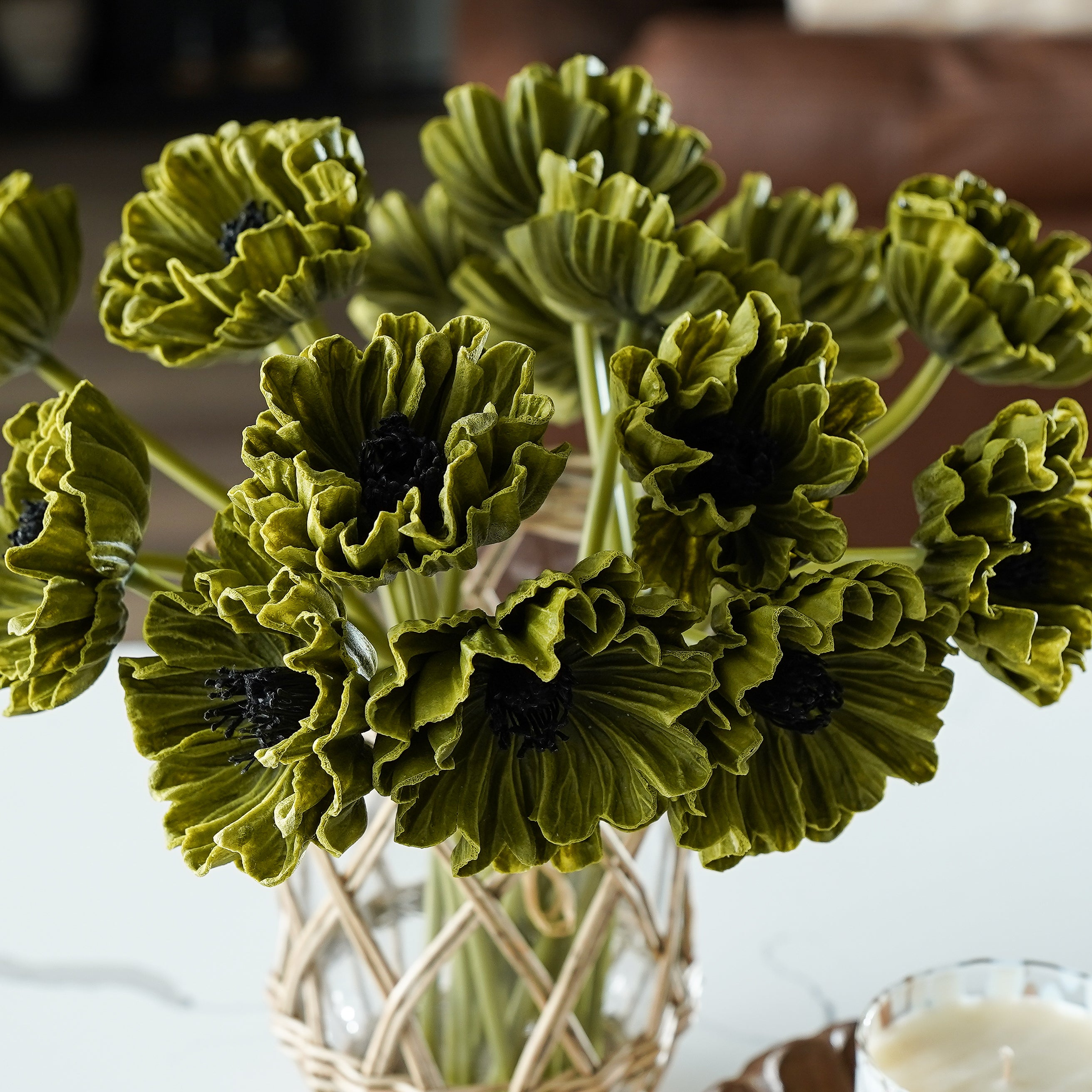 Real Touch Poppy Bunch | Moss Green