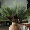 Faux Winter Greenery with Pinecones