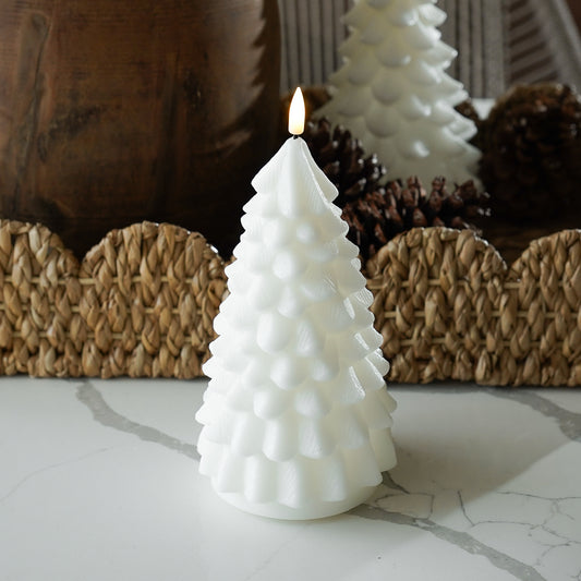 White Flameless Holiday Tree Candles