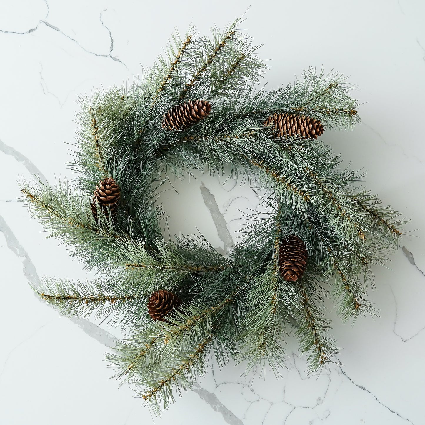 Ellie Pine Candle Ring | Faux Pine and Pinecone Candle Wreath